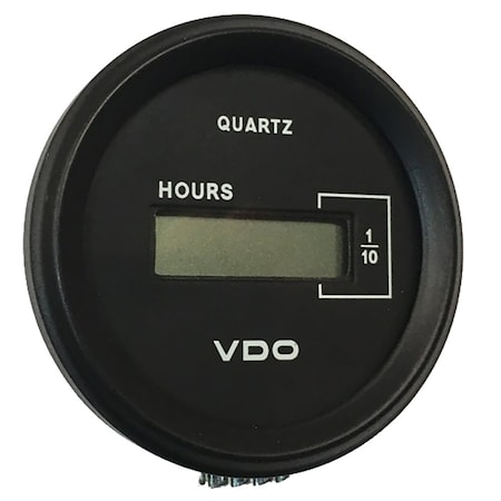 Vdo Cockpit Marine 52mm (2-1/16 Inch) LCD Hourmeter - Black Dial/Chrome Bezel 331-546